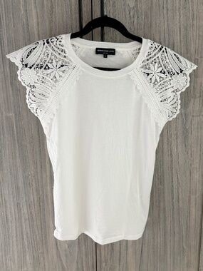 Generation Love White Lace Cap Sleeve Tee